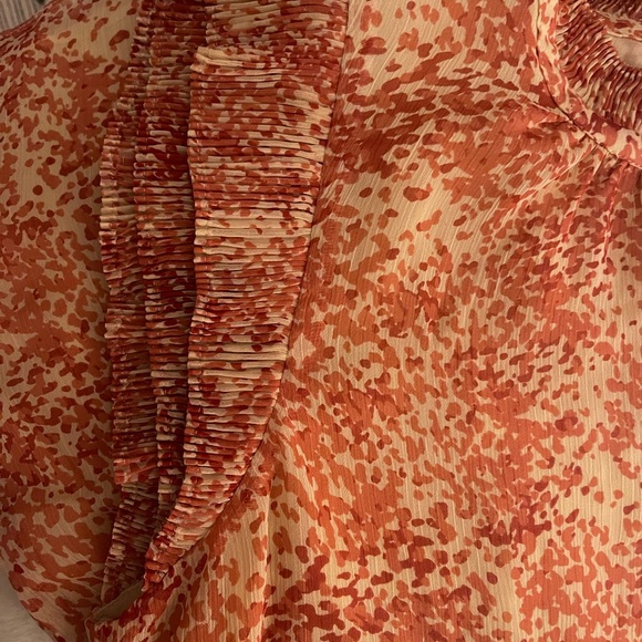 Express Orange Ruffle Blouse - Picture 2 of 7
